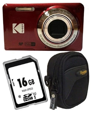 KODAK Pixpro FZ55 Digitalkamera rot,16 MP,5X optischer Zoom,Set Angebot - Bild 1 von 4