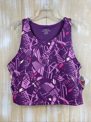 Sujetador sin mangas Reebok Play On talla XXXL soporte medio puesta de sol púrpura *NUEVO CON ETIQUETAS Foto 1 de 4