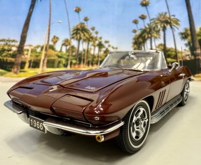 Franklin Mint 1966 Corvette 427 Coupe Milano темно-бордовый 1:24 РЕДКАЯ LE - Изображение 1 из 4