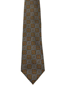 Jos A Bank Signature Collecation Men's 100% Silk Necktie Gray/Orange Geometric - Picture 1 of 5