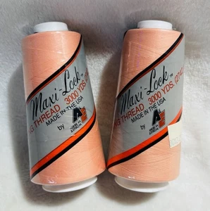 Maxi-Lock  Serger Thread - Salmon Pink  3000 yds NEW- Lot of 2 Cones - Picture 1 of 1
