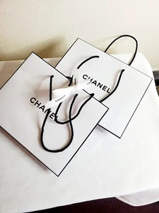 Chanel White and Black Shopping Decorative Paper Bag New Authentic - Picture 1 of 4