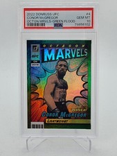 PSA 10 Gem Mint / 2022 Donruss UFC Conor Mcgregor Octagon Marvels Green Flood SP