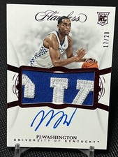 2019 Panini Flawless Collegiate PJ Washington Ruby Rookie Patch Auto /20 #115