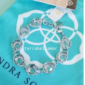 Kendra Scott Brynn Silver Bracelet Clear Faceted. RETIRED, RARE, HTF BNWT - Picture 1 of 6