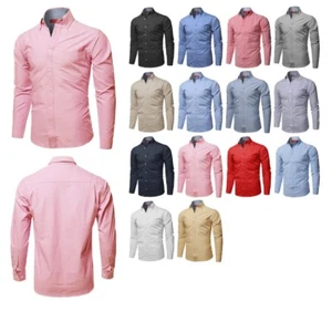FashionOutfit Men's Cotton Based Casual Formal Long Sleeves Button Down Shirt - Picture 1 of 44