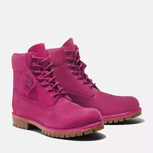 Timberland 6" Premium WATERPROOF Boots Dark Pink Nubuck 50th Anniversary A5VHD - Picture 1 of 23