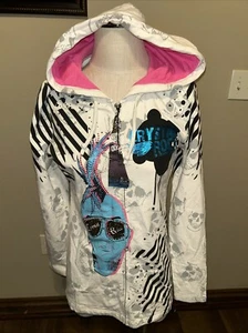 Crystal Rock by Christian Audigier Hoodie Rhineston Fuscia L Y2K NWT (A20) - Picture 1 of 14