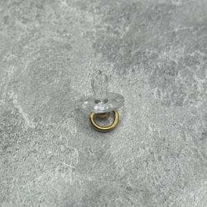 Swarovski Crystal Memories Baby Pacifier Gold Accent Christening Baby Shower - Picture 1 of 8
