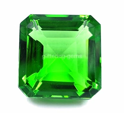Top Quality 48.70 Ct Certified Green Moldavite Emerald Shape Loose Gemstone 4AUY - Image 1 of 4