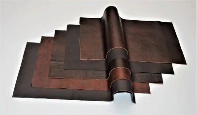 pre cut  Piece 36 x 48 " Brown Varity Top Quality Cow Hide Leather Skin  2-3 oz. - Image 1 of 4