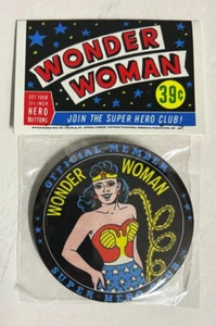 WONDER WOMAN Pin Back BUTTON 1966 Button World DC ReIssue - Picture 1 of 2