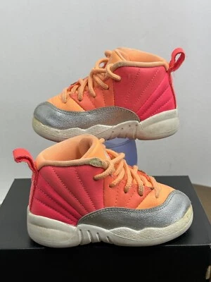 Niñas Pequeñas Jordan 12 Retro Sunrise Racer Rosa Mango 819666-601 Talla 6C Foto 1 de 4