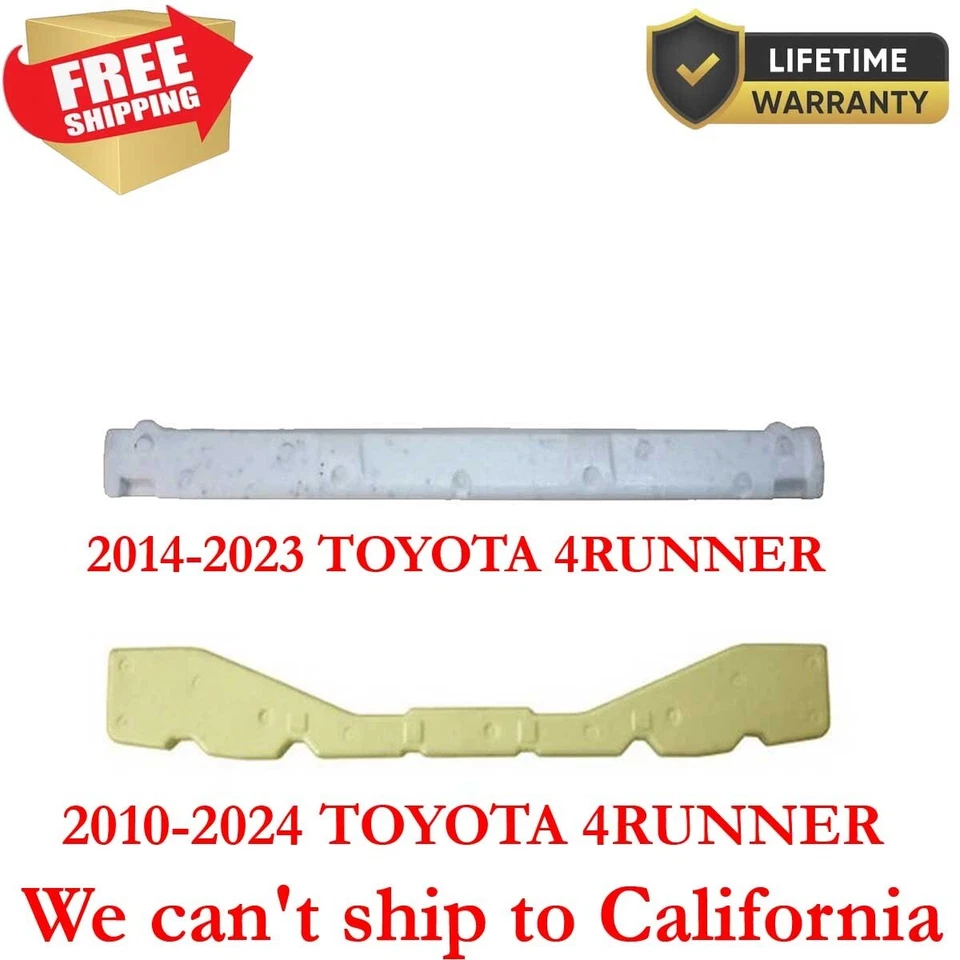 For 2014-2023 TOYOTA 4RUNNER Fits 2010-2024 Bumper Energy Absorber set of 2 Foto 1 de 3