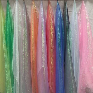 Iridescent Rainbow Crinkle Organza Fabric - 11 colours See Description for width - Picture 1 of 29