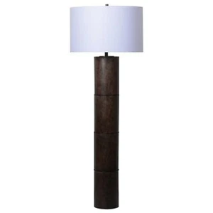 Benjara Saen 65 Inch Floor Lamp, Modern Black Cylindrical Base, Drum Shade, B... - Picture 1 of 5