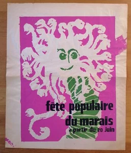 MAY 68 Fete populaire du marais original poster 1968 - Picture 1 of 1