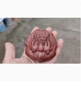 Té de arcilla púrpura mascota hoja de loto sapo té ceremonia decoración promoción venta barata - Imagen 1 de 3