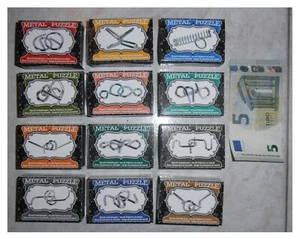 12 giochi vintage serie completa abilità destrezza metallo rompicapo puzzle 3D - Foto 1 di 2