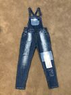 Rue 21 Women's Overalls Stretch Distressed Mid Rise Adjustable Straps Size 7/8
