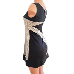 Flora Kung NWT $340- Silk Jersey Gray Black Minimalist Monochrome Tank Dress 4 - Picture 1 of 4