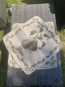 2 Kissenbezüge Gobelin Nadelspitze Birne doppelseitig Landhaus Obst - Bild 1 von 6