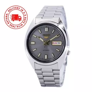 Seiko 5 Automatic Silver Band SNX SNXS75K1 Grey Dial Men's Watch Case 37 mm - Picture 1 of 8