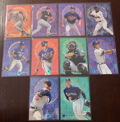 Juego completo de 10 cartas Fleer Skybox Emotion Insert Rookie 1995 Alex Rodriguez H Nomo Foto 1 de 4