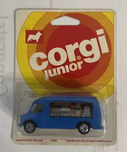 Corgi junior E98 B1 Mercedes Mobile Shop Food Truck Blue BLISTER CARD PROTECTOR - Picture 1 of 4