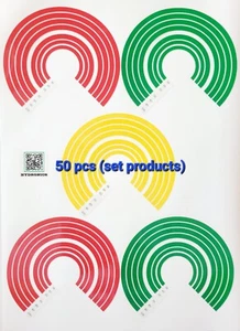 50 piezas - Pegatinas de etiquetas de manómetro de 100 mm para seguridad industrial (tres colores) - Imagen 1 de 13