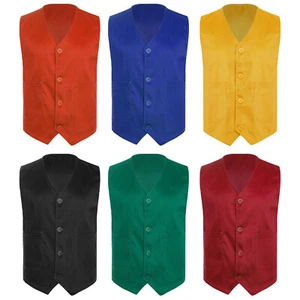 Unisex Kids Waistcoat Volunteer Tank Tops V Neck Vest Social Service Top Youth - Picture 1 of 80