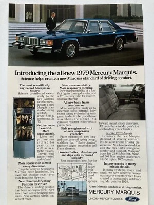 1979 Mercury Marquis Sedan Impressão Anúncio Apresentando Novo - Imagem 1 de 2