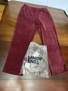 LL Bean Pants Womens Size L 14-16 Maroon Perfect Knit Corduroy High Rise Casual - Picture 1 of 8