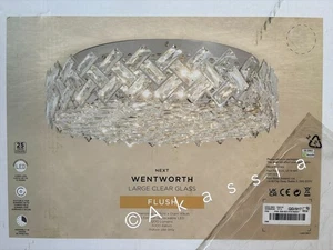 Next Chrome Wentworth Large Flush Ceiling Light - Picture 1 of 2