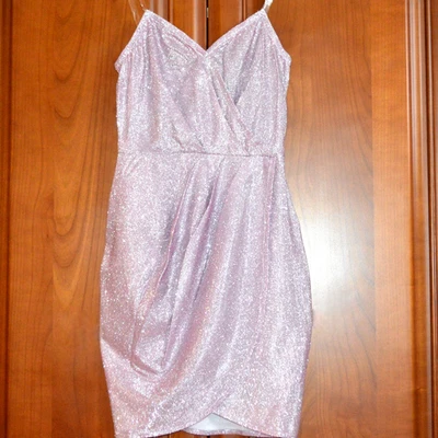 £80 BNWT FEMME LUXE SIZE 6 PINK SPARKLY MINI DRESS CHRISTMAS PARTY NIGHTOUT CLUB - Image 1 of 4