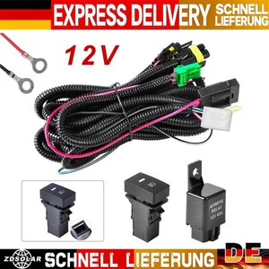 12V Auto KFZ Universal Kabelbaum Schalter Set-Für Nebelscheinwerfer Fahrleuc DHL - Bild 1 von 23
