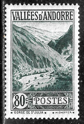 HICK GIRL - SELLO ANDORRA FRANCÉS COMO NUEVO SC#46A 1940 SANTA JULIA GARGANTA M21 Foto 1 de 2