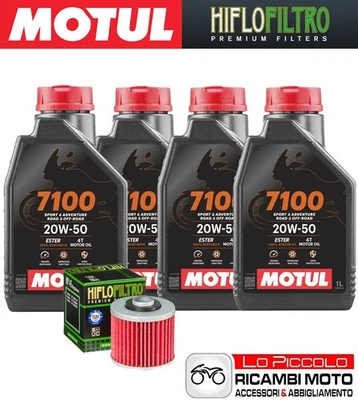 Kit Tagliando 4 OLIO [MOTUL] 7100 20w50 + FILTRO Yamaha XV 750 VIRAGO 1996 1997 Foto 1 de 4