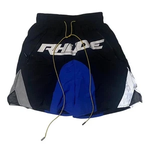 Rhude Reflective Accent Black and Blue Shorts Size Small - Picture 1 of 6