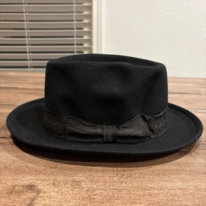 Hut Stetson Fedora Royal DeLuxe Größe 7 schwarz Vintage - Bild 1 von 11