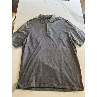 Camisa polo masculina de golfe Bobby Jones Collection tamanho grande preta branca manga curta - Imagem 1 de 4