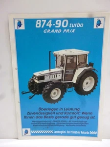 Lamborghini 874-90 GRAND PRIX turbo Traktor Original Schlepper Prospekt 2 Seiten - Bild 1 von 1