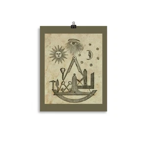 Freemasonry Symbols Poster – Unique Vintage Masonic Artwork - Picture 1 of 5