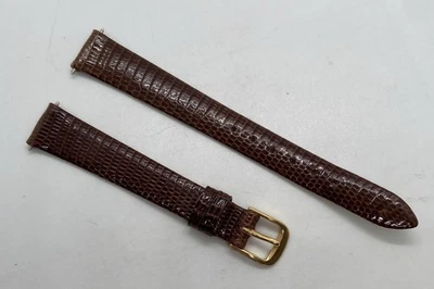 NEW SPEIDEL Genuine Lizard Leather 13mm Lug Brown Watch Band Germany Gold Buckle - Image 1 of 4