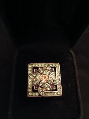Anillo La Vintage Kathy Levin Multicolor Cristal Serendipia Tono Latón Talla 8.5 Foto 1 de 4