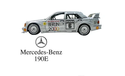 1:10 RC Clear Body Shell KIT - Mercedes 190E with extras +Berlin 2000 Livery - Image 1 of 4