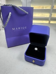 Mariqe Moissanite Eterna Ring Gold Plated Silver With 2ct Stone Size M 7 - Picture 1 of 6