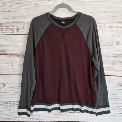 Top Pullover Tony Hawk Para Hombre Térmico Henley Talla 2XL Gris Borgoña Tejido Waffle Foto 1 de 4