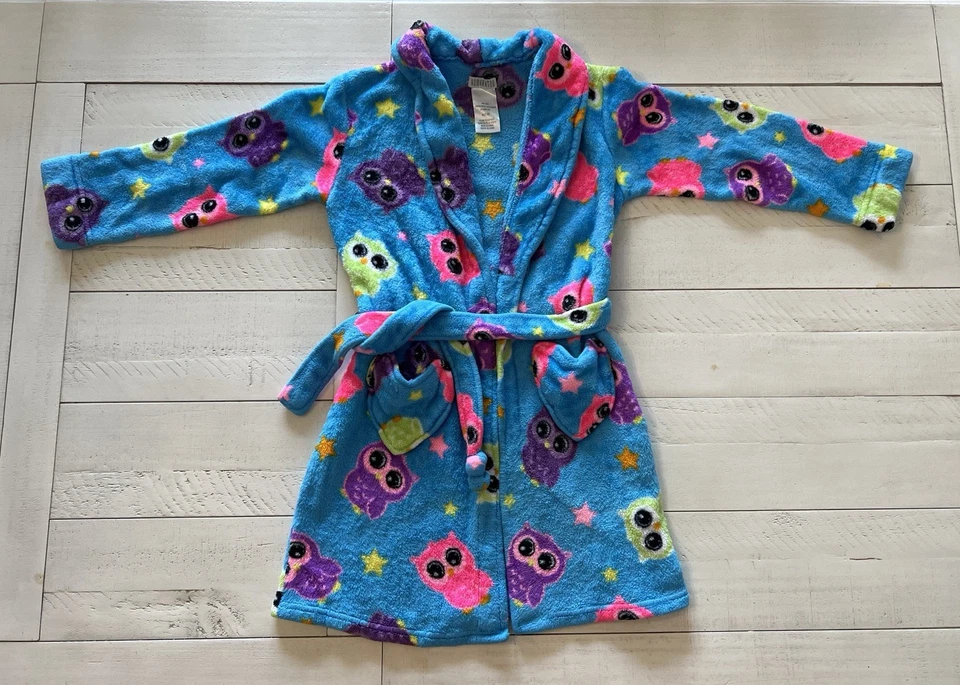 Komar Niños/Niñas Búhos Azules Pijama Cubre/Bata de Baño/Disfraz de Vellón Talla 7/8 Foto 1 de 4