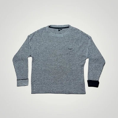 Volcom Black White Knit Jumper M Oversized Crew Neck Striped Streetwear - Image 1 of 4